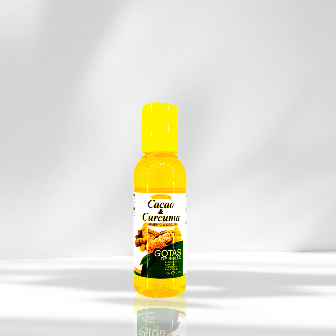 Gotas de Brillo Cacao y Cúrcuma